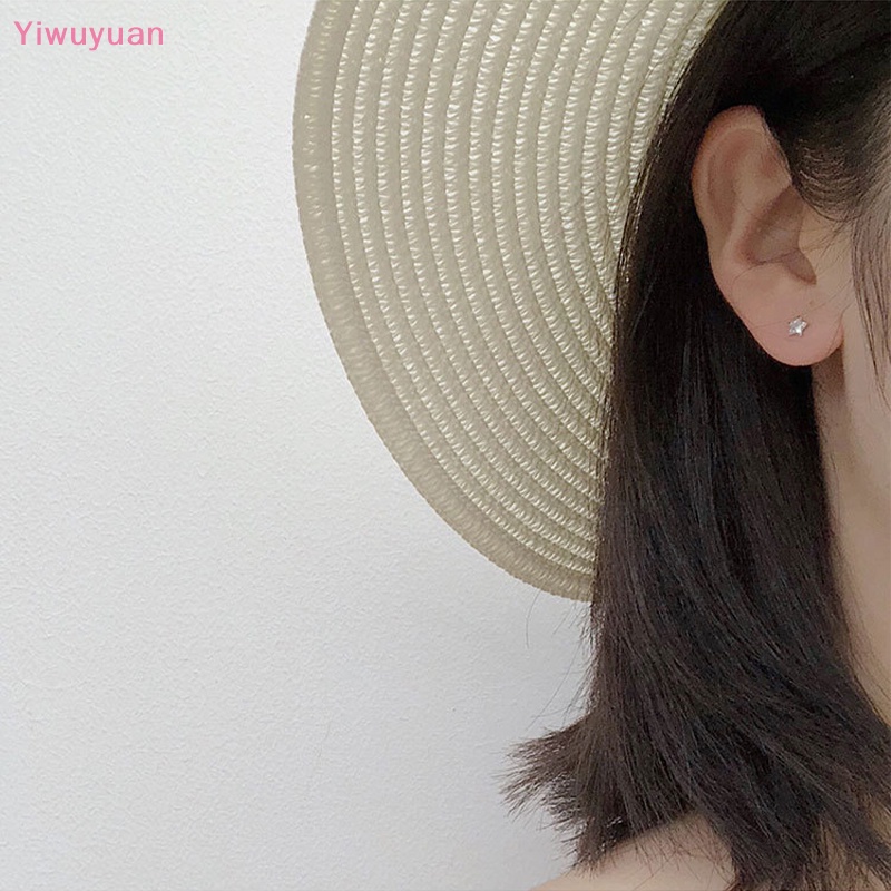 Khuyên Tai Bạc 925 Đính Đá Zircon Hình Ngôi Sao Nhỏ Mới