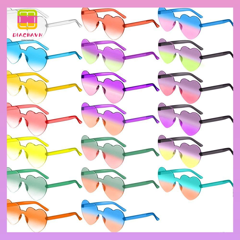 DIACHAVN Kính Mát Hình Trái Tim Nhiều Màu Sắc