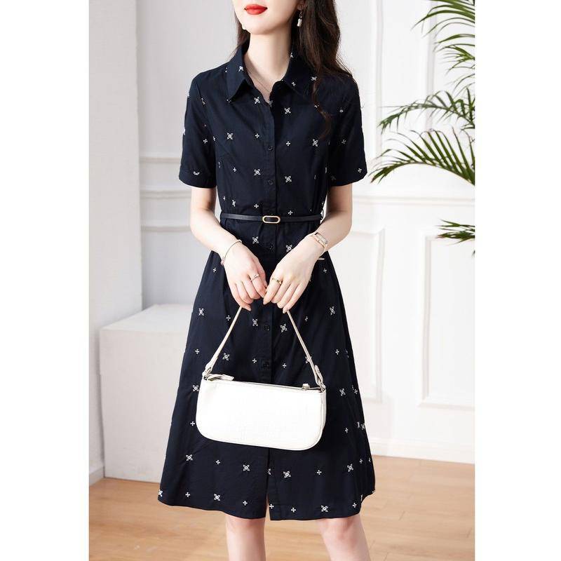 Đầm Đen Dáng Ôm In Họa Tiết Phong Cách Pháp Thời Trang Mùa Hè 2023 Cho Nữ 50KG-100KG 4XL 5XL
