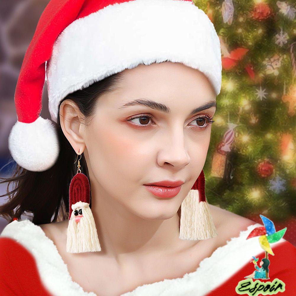 ESPO Bông Tai Handmade Họa Tiết Hoạt Hình Giáng Sinh Màu Sắc Ngọt Ngào