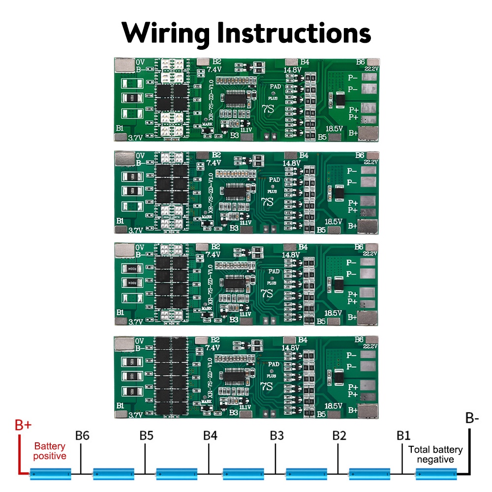 RIRIHI Bảng Mạch Bảo Vệ Pin Sạc Lithium 24V 30A / 20A / 10A 18650 BMS Li-ion