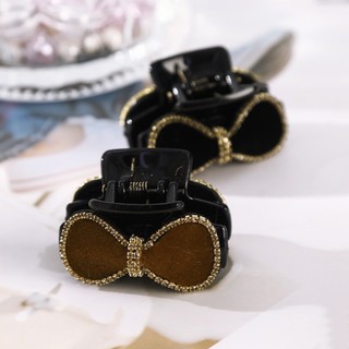 Kẹp Tóc Nơ Đính Đá 4.5cm Thời Trang