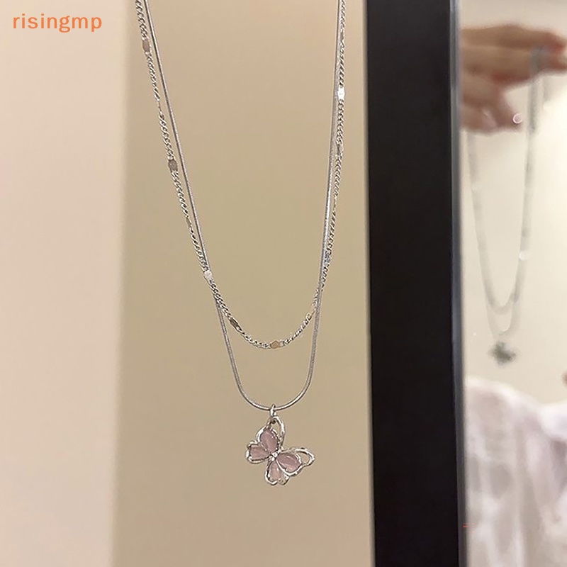 Vòng cổ Mặt Hình Bướm Rỗng Đính Đá Zircon Lấp Lánh Thời Trang Cho Nữ