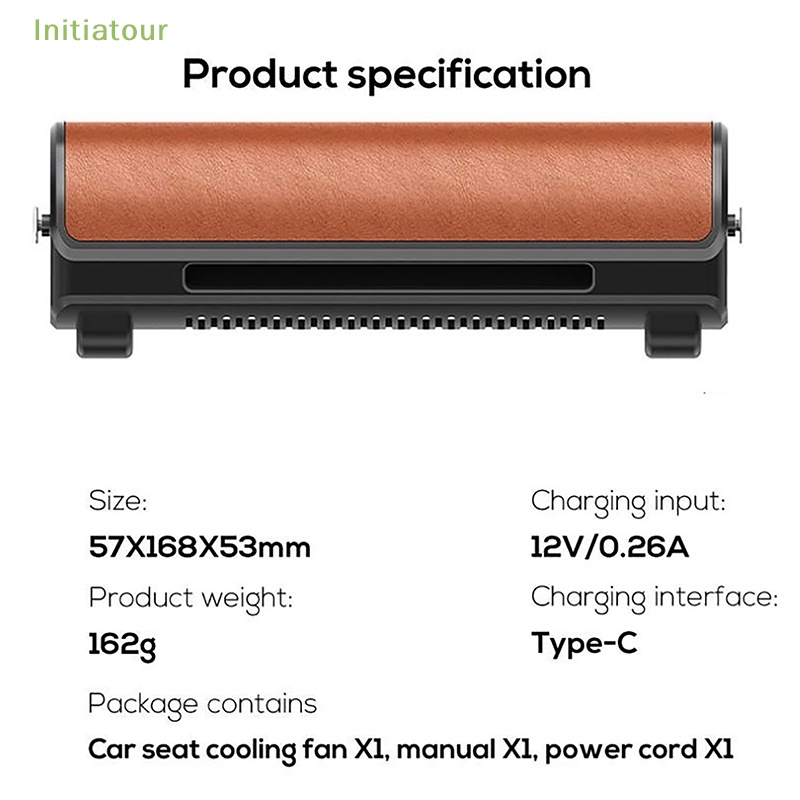 [InitiatourV] Quạt Làm Mát Phía Sau Ghế Ngồi Xe Hơi Phía Sau Sạc USB Tiếng Ồn Thấp Sáng Tạo