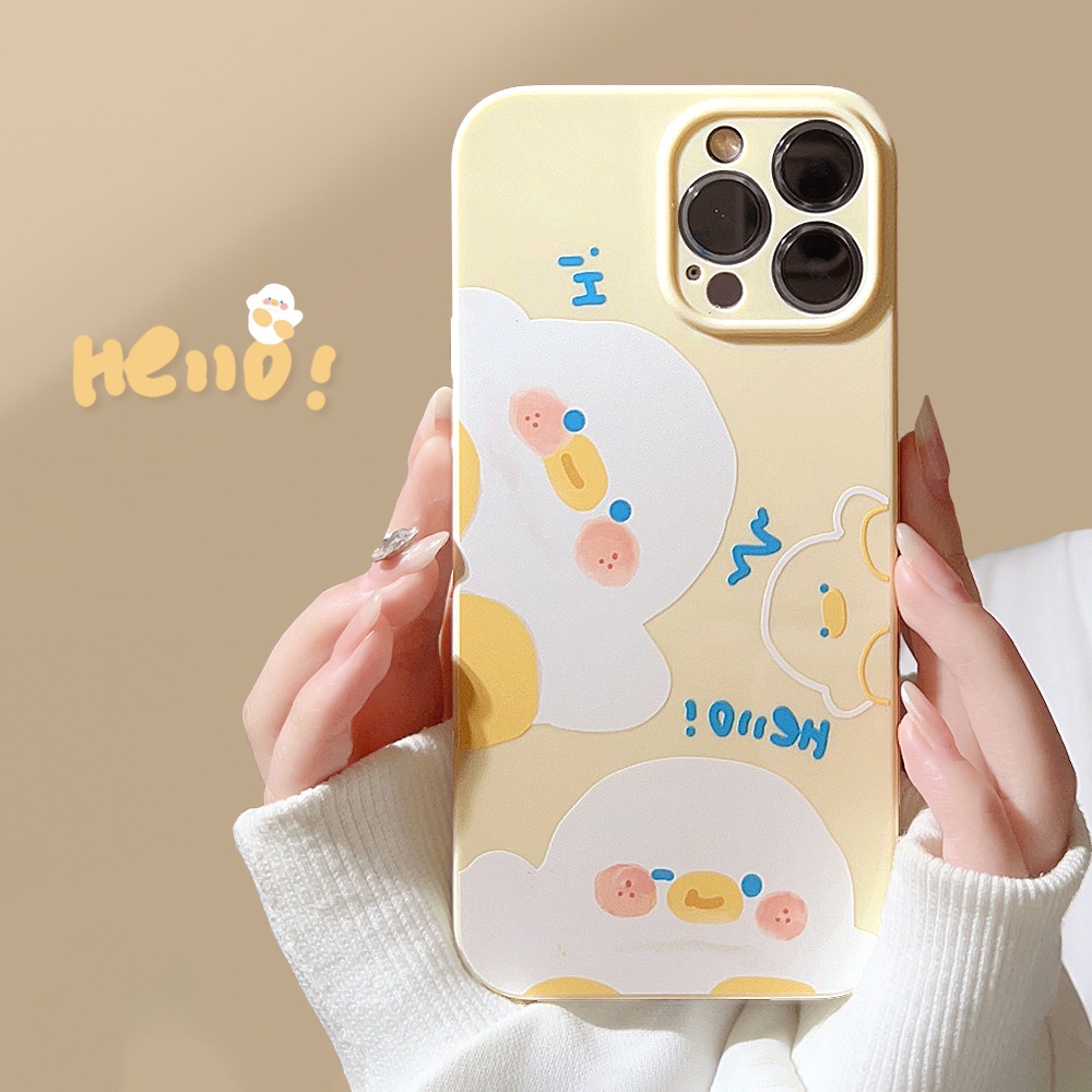 Ốp Điện Thoại tpu Silicon Hình Vịt Dễ Thương Cho iphone 11 12 13 14 pro max