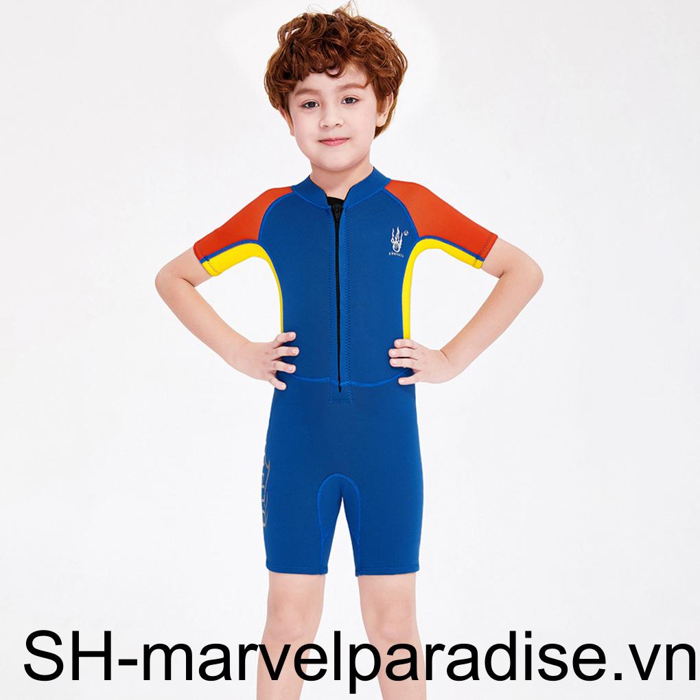 Bộ Đồ Bơi / Lặn Tay Ngắn Chất Liệu Cao Su Tổng Hợp Nhanh Khô Dành Cho Bé