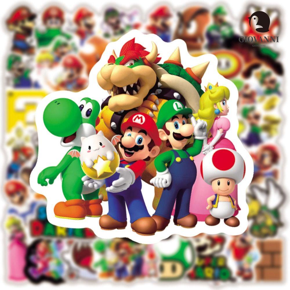 GIOVANNI Miếng Dán Trang Trí Xe Hơi / Laptop In Hình Super Mario Bros