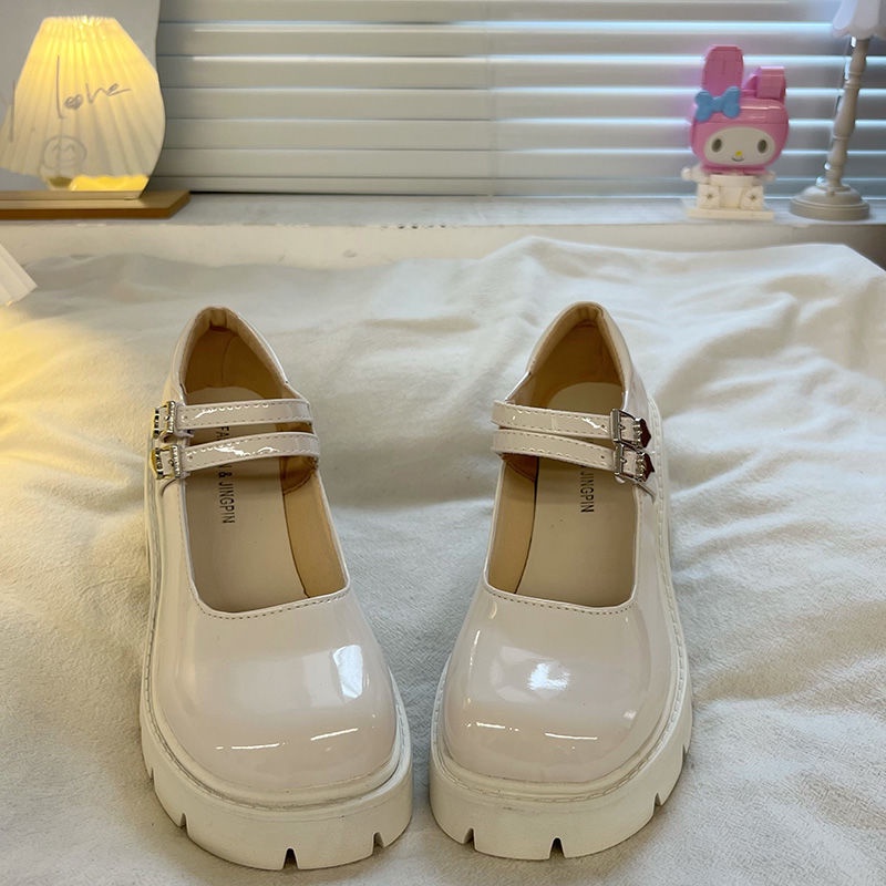 Giày Mary Jane Đế Dày Bằng Chất Liệu Da Phong Cách Thời Trang retro Dành Cho Nữ