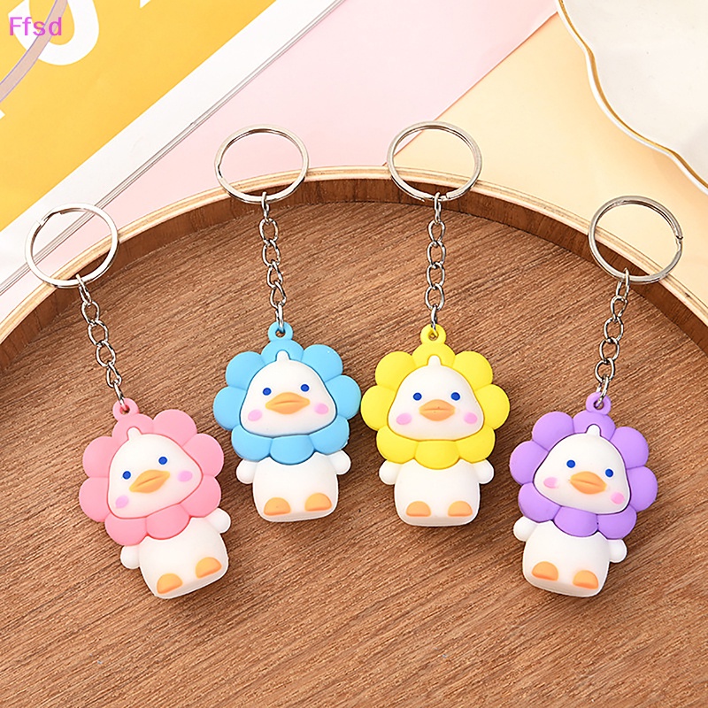 {Ffsd} Móc Khóa Ba Lô Hình Vịt Con / Hoa Hướng Dương Hoạt Hình Dễ Thương Làm Quà Tặng Cho Nữ * Bán Chạy