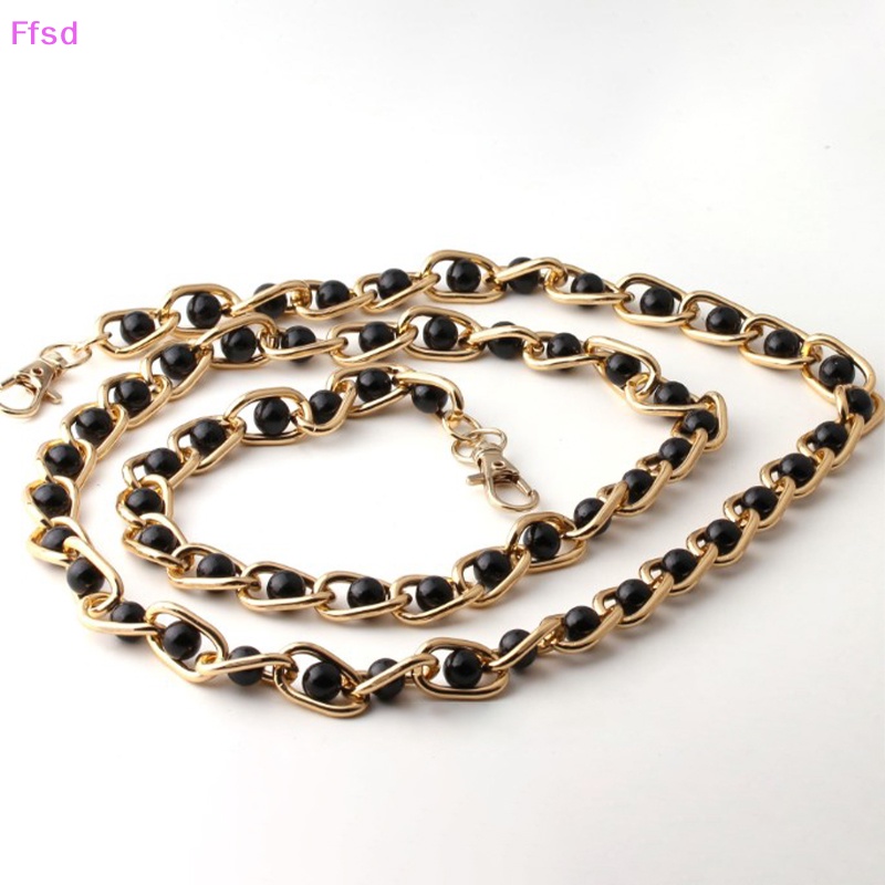 {Ffsd} Dây Xích Kẹp Túi Xách Phối Hạt Ngọc Trai Thanh Lịch Đơn Giản