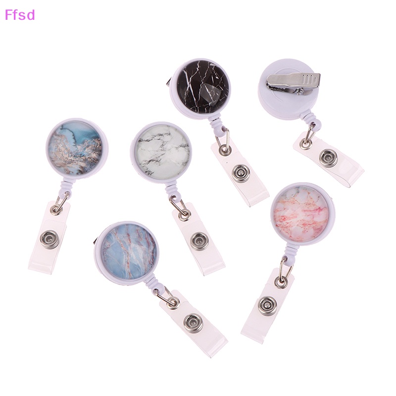 {Ffsd} Giá Đỡ Cuộn Dây ID Móc Chìa Khóa Có Thể Thu Gọn Họa Tiết Cẩm Thạch Cho Y Tá Bác Sĩ Bán
