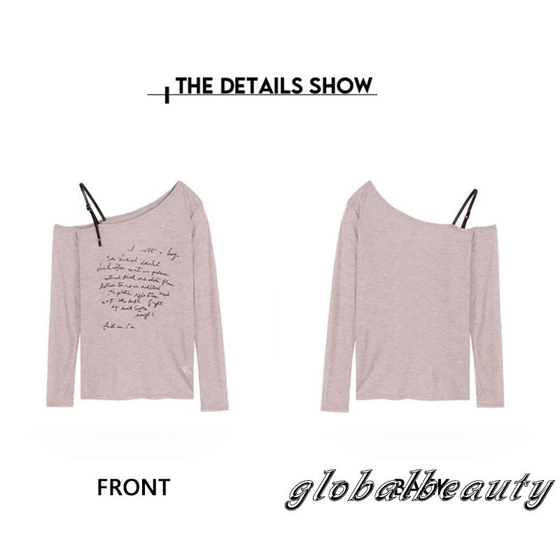 Áo Thun Nữ Dài Tay In Chữ Phong Cách Đường Phố