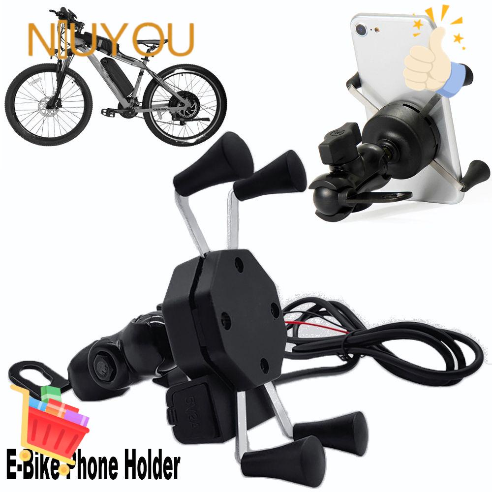 NIUYOU Giá Đỡ Điện Thoại Hình Chữ X Có Cổng Sạc USB Cho Xe Đạp