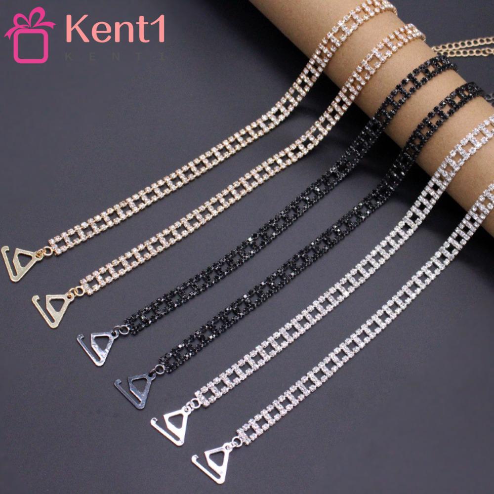 KENT1 1 Cặp Dây Đeo Áo Ngực Đính Đá Bằng Hợp Kim Kim Loại Điều Chỉnh Được Thời Trang Dành Cho Nữ