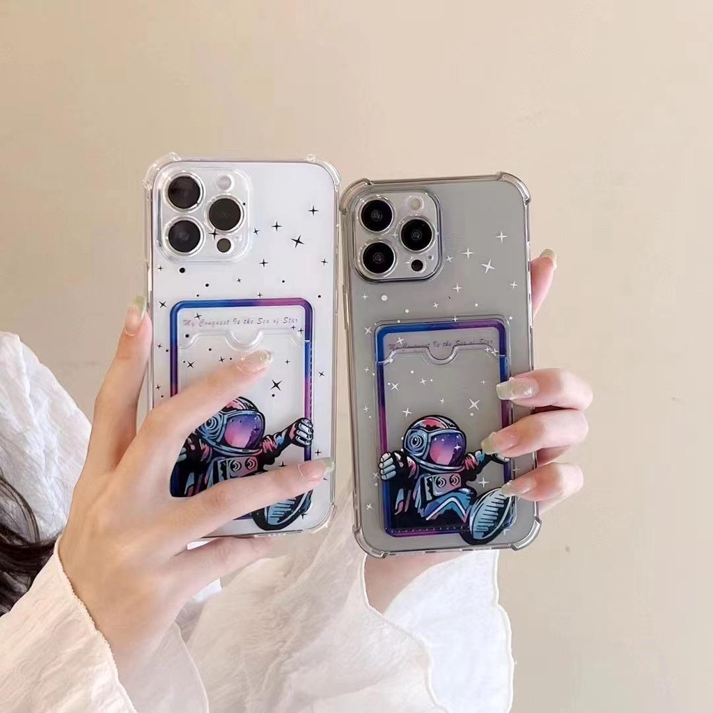 Ốp Điện Thoại TPU Mềm Trong Suốt In Hình Phi Hành Gia Cho Iphone 14 Plus 13 Pro Max 12 11 X Xs Xr 8 7