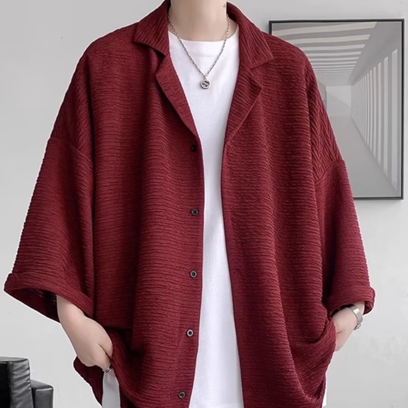 Áo Sơ Mi Lụa Tay Lửng Thời Trang Mùa Hè Cho Nam