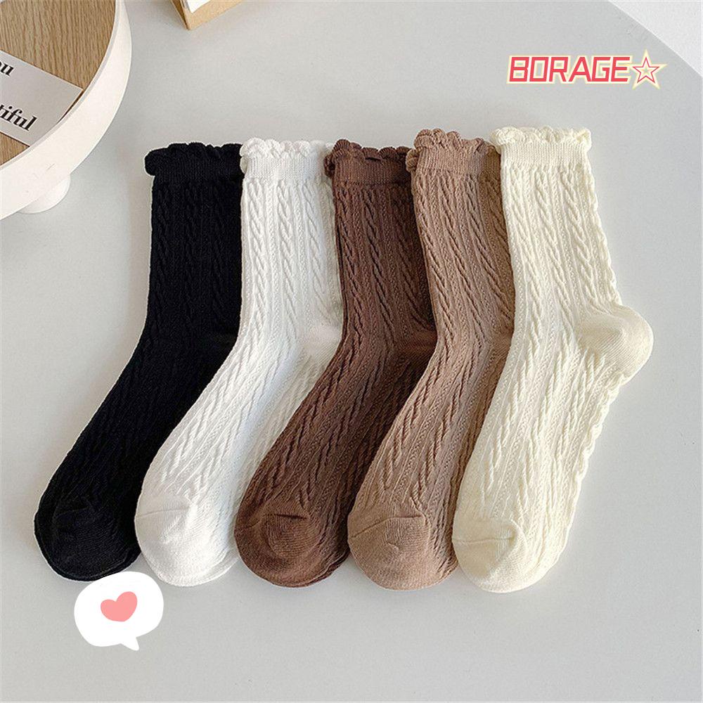 BORAG Vớ Dài Thoáng Khí Phối Ren Phong Cách Lolita Cho Nữ