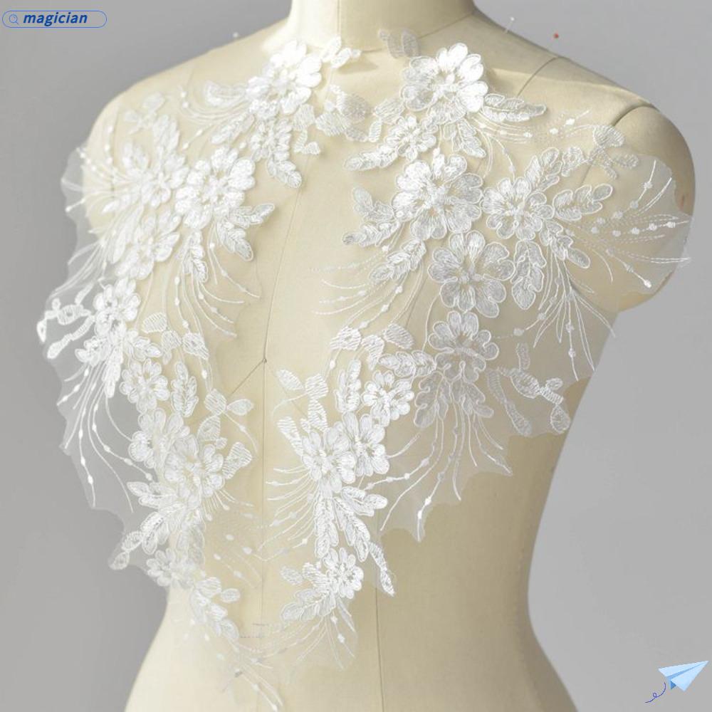 MAG Bộ 2 Cặp 2 Cặp Phụ Kiện Thêu Hoa Đính Kim Sa Lấp Lánh Thời Trang DIY