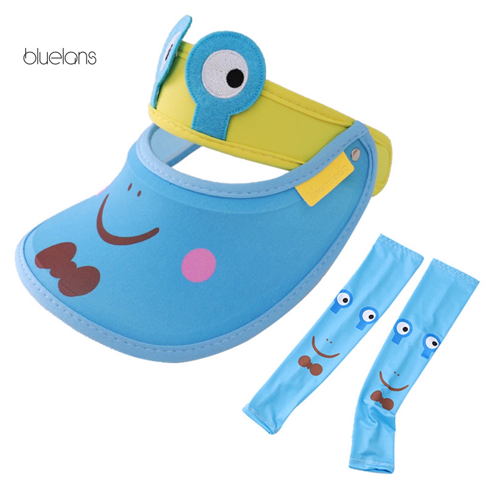 1 / 2 Găng Tay Chống Nắng Chống Tia UV Bằng Cotton In Họa Tiết Hoạt Hình Dễ Thương Cho Bé