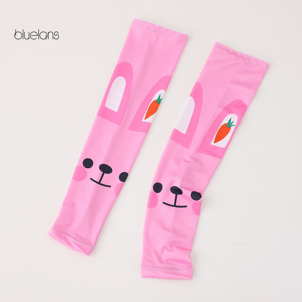 1 / 2 Găng Tay Chống Nắng Chống Tia UV Bằng Cotton In Họa Tiết Hoạt Hình Dễ Thương Cho Bé