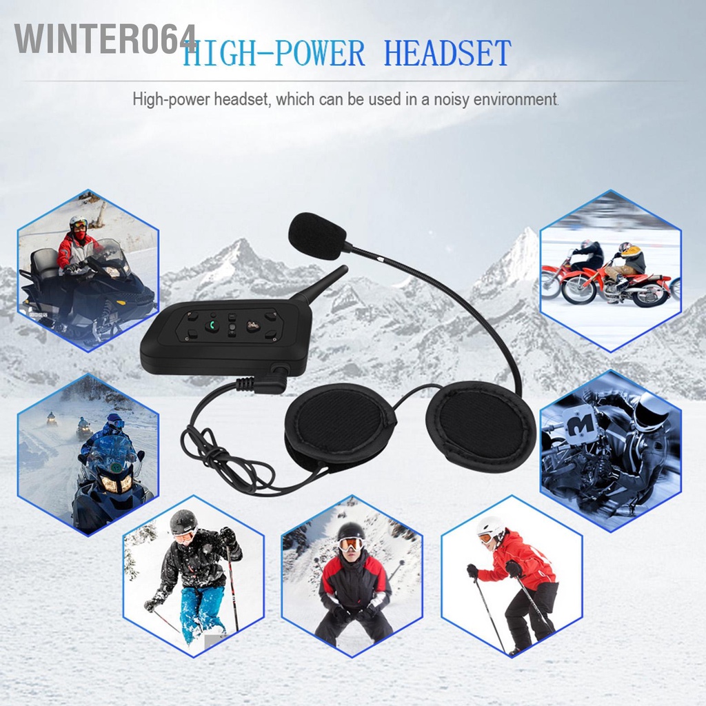 Winter064 Mũ bảo hiểm xe máy EJEAS V6 Pro 800M Tai nghe liên lạc nội bộ Bluetooth 6 người dùng