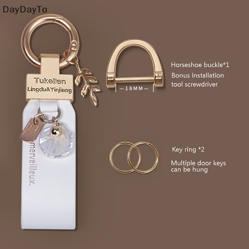 Móc Chìa Khóa Bằng Da PU Hình Chiếc Lá Sáng Tạo Cho Điện Thoại