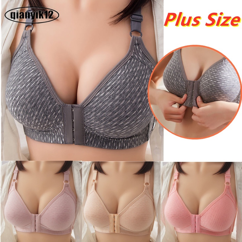 Áo Lót Nâng Ngực Không Gọng Thoáng Khí Cài Khóa Trước Plus Size