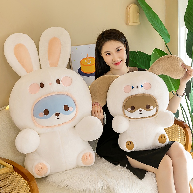 Thú Nhồi Bông Biến Hình Cún Cưng / Thỏ Tuyết Làm Quà Tặng Cho Bạn Gái / Bé Trai
