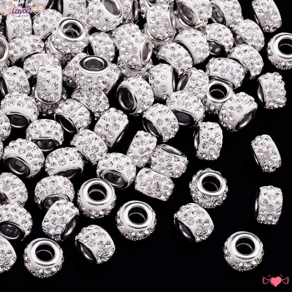 LAYOR1 Bộ 100 Hạt Xỏ Lỗ Lớn 5mm Làm Trang Sức 12mm