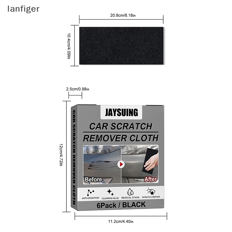 Bộ 6 Khăn Lau Nano Lấp Lánh Loại Bỏ Vết Trầy Xước Cho Xe Hơi