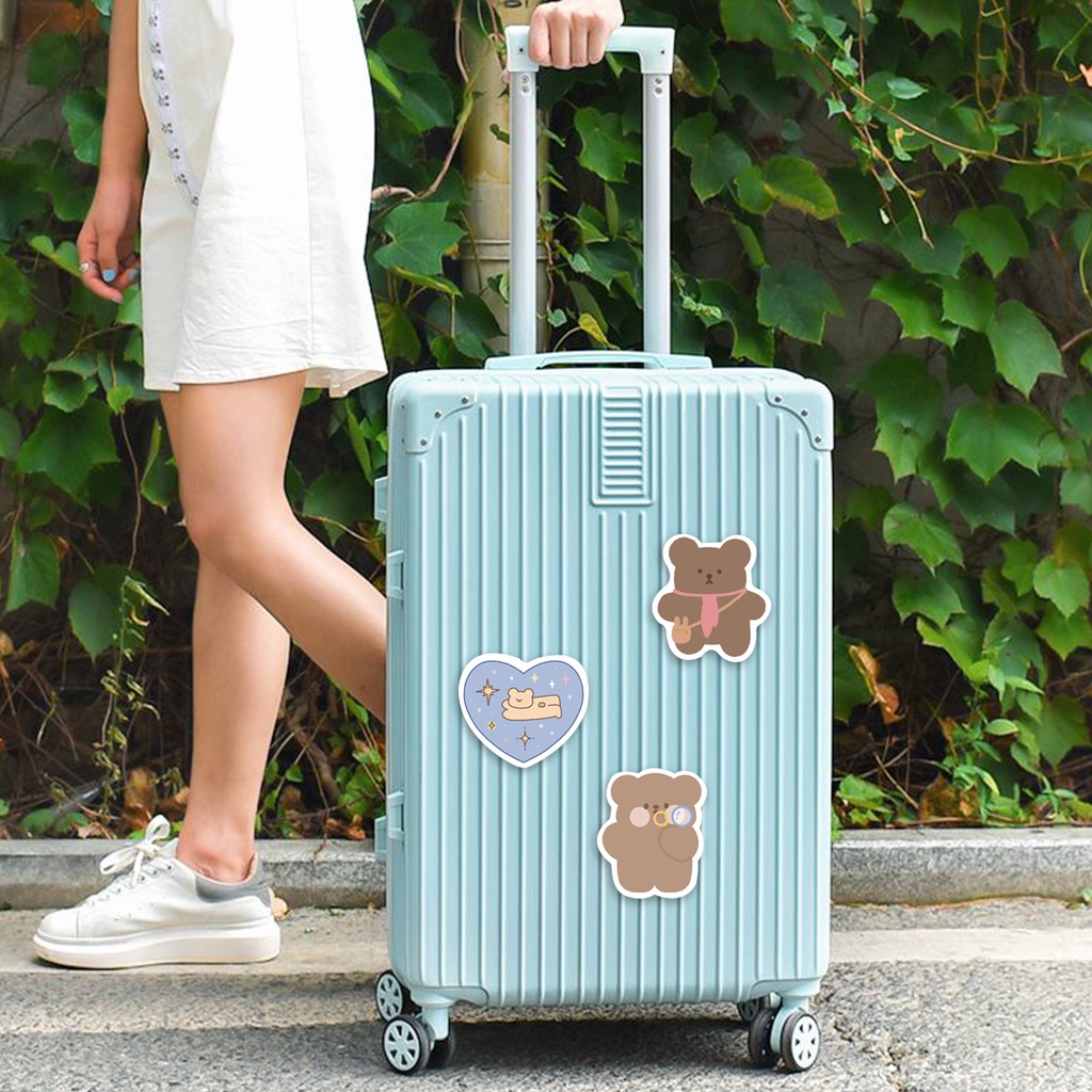 Set 102 Miếng Dán Chống Nước Tự Dính Hình Gấu Dễ Thương Trang Trí Vali Điện Thoại