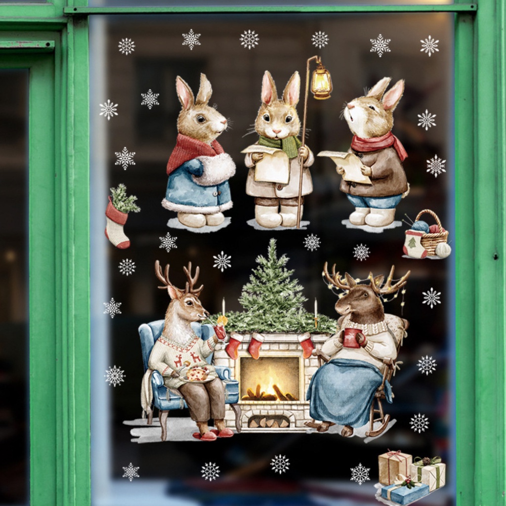 (Bất Ngờ) Hình Dán Trang Trí Cửa Kính Chống Nước Chống Rách Có Thể Tái Sử Dụng