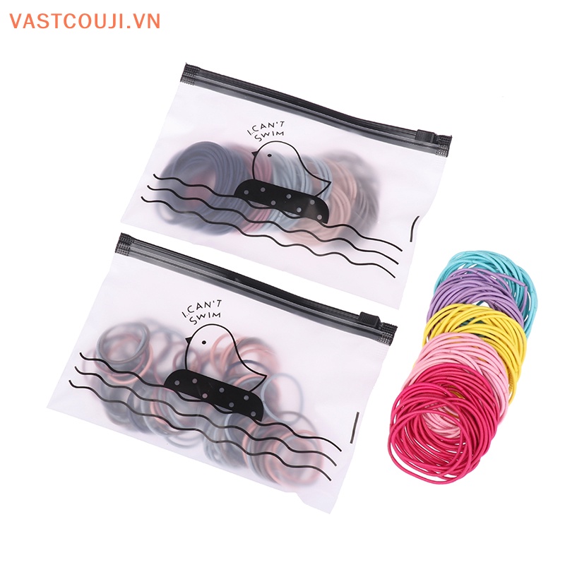 Túi 100 Dây Thun Buộc Tóc Co Giãn Dành Cho Nữ