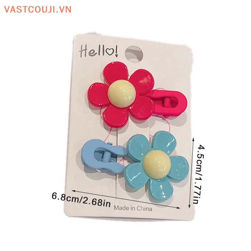 Set 2 Kẹp Tóc Hình Hoa Nhiều Màu Sắc Thời Trang Cho Nữ