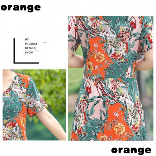Đầm Ngắn Tay Phong Cách Phương Tây Thời Trang Mùa Hè Mới Cho Phụ Nữ Trung Niên