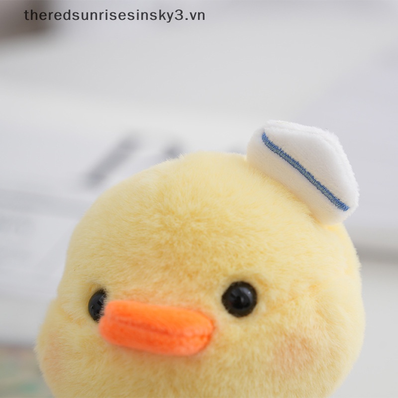 Móc Khóa Hình Chú Vịt Đội Mũ Thủy Thủ Mặt Trăng Nhồi Bông Mềm Dễ Thương