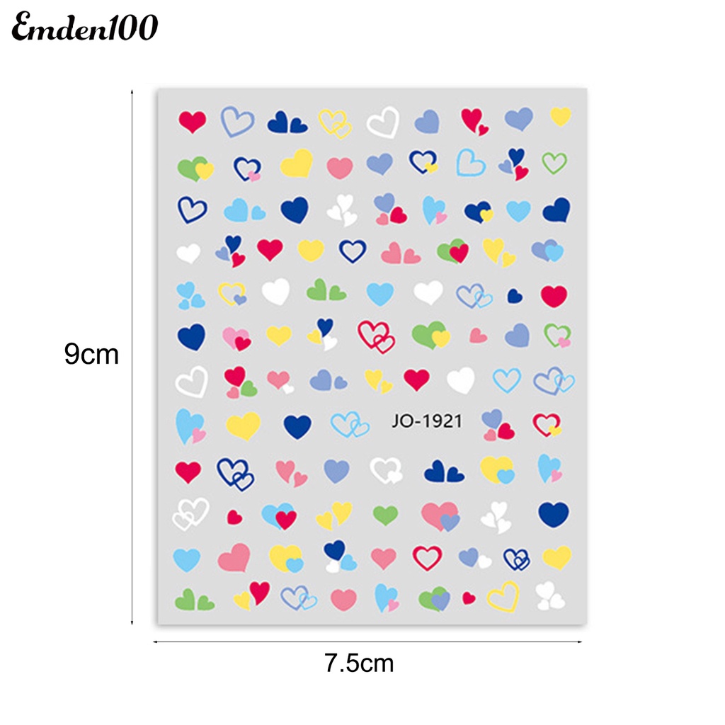 Miếng Dán Móng Tay Tự Dính Chống Thấm Nước Họa Tiết Trái Tim