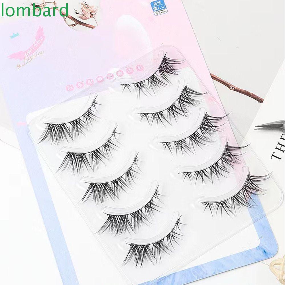 LOMBARD Set 5 Cặp Lông Mi Giả 3D Mềm Mại Uốn Cong Dùng Hóa Trang