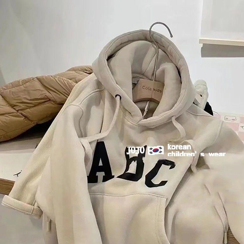 Áo Hoodie In Chữ Thời Trang Thu Đông Hàn Quốc Mới Cho Bé Trai Bé Gái