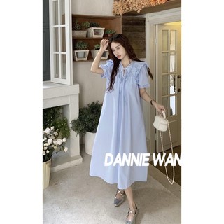 DannieWan chân váy bánh bèo 2 dây dáng dài đầm đen váy nữ xinh bánh bèo A92M119