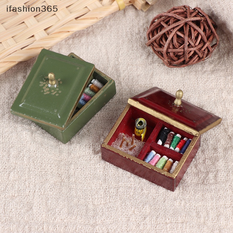 Hộp Dụng Cụ May Vá mini 1: 12 Cho Nhà Búp Bê ifashion365