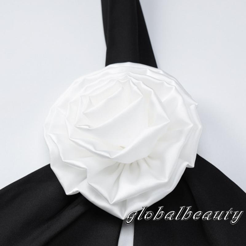 Đầm Mini Ôm Dáng Không Tay Cổ Chéo Họa Tiết Hoa Khoét Rỗng Có Dây Đeo Trang Trí Cho Nữ