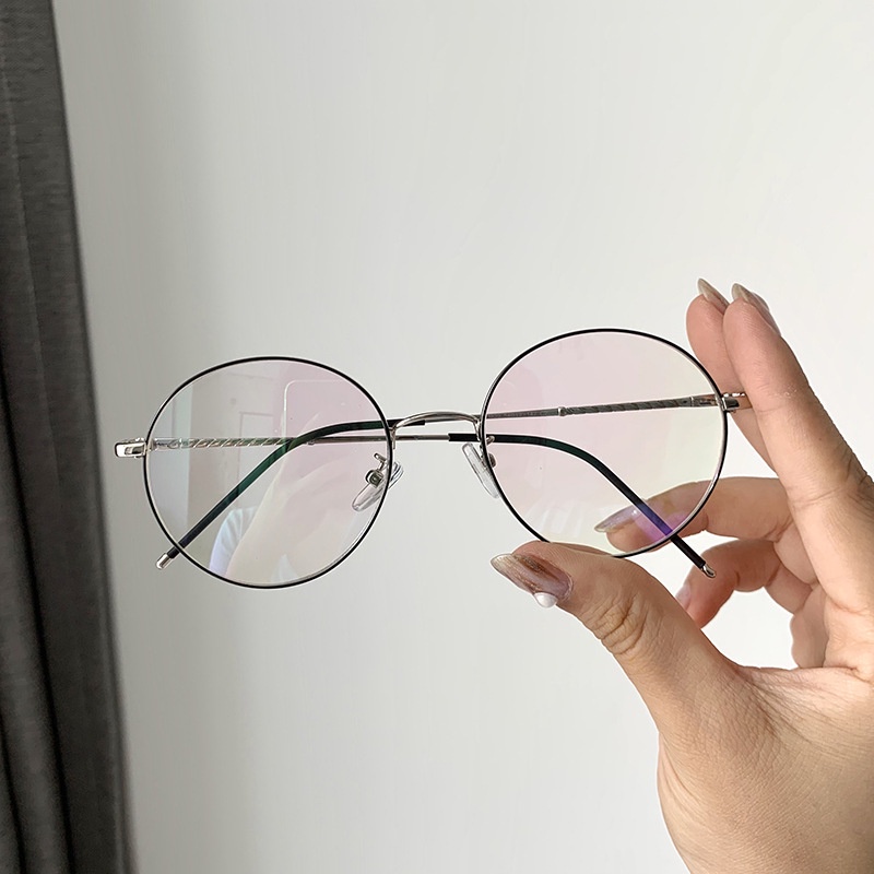 VIENDO Kính Chống Tia UV400 Tròng Tròn Bằng Kim Loại Phong Cách Cổ Điển Thời Trang kính đổi màu khi ra nắng Cho Nam Và Nữ(có thể cắt cận thị ống kính)