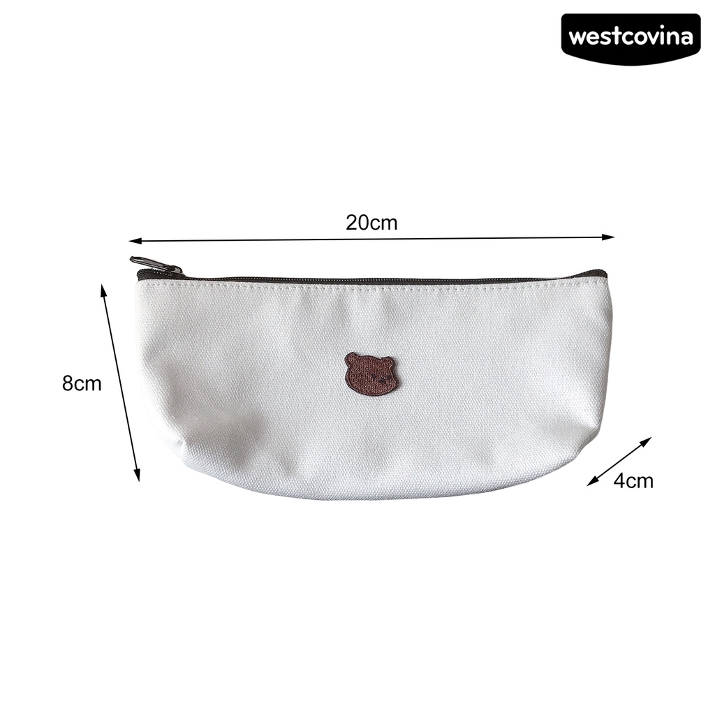 [WSTN]✎Túi Đựng Bút Thêu Họa Tiết Gấu Hoạt Hình Chống Bụi Bẩn Tiện Dụng Cho Cặp Đôi