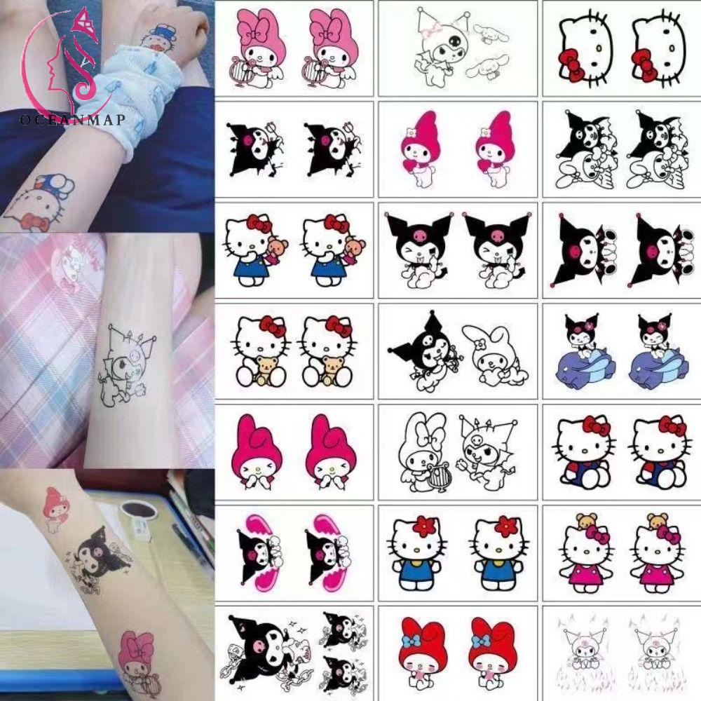 OCEANMAP Set 21 / 30 Hình Xăm Dán Họa Tiết Hoạt Hình My Melody Kitty Đáng Yêu