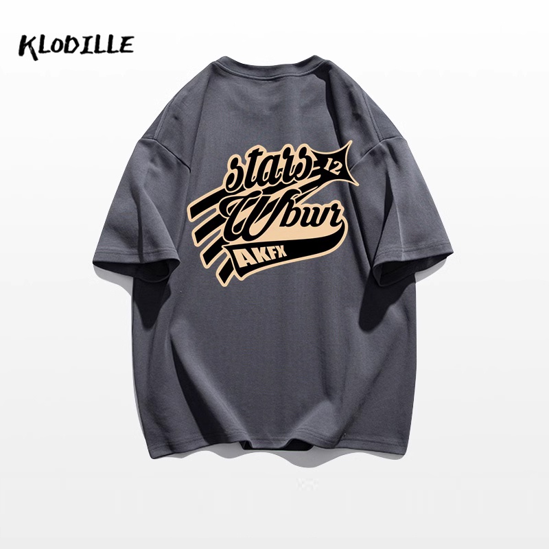 Áo Thun Tay Ngắn Dáng Rộng Chất Liệu 100% Cotton In Hoạ Tiết Đơn Giản Trẻ Trung Cho Nam Giới