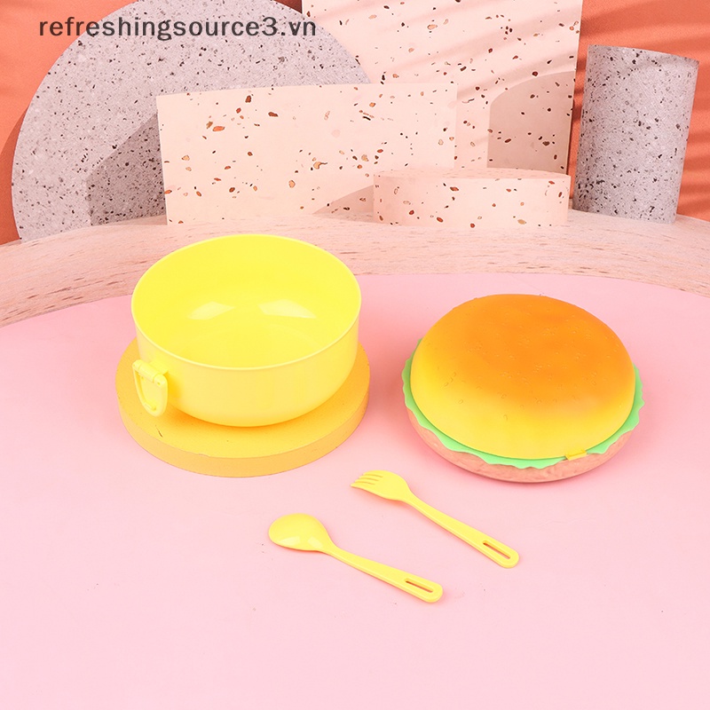 Hộp cơm Hai Tầng Hình Hamburger 3.vn Dùng Được Trong Lò Vi Sóng