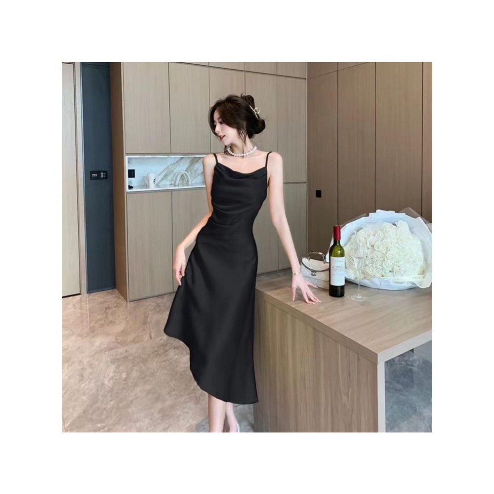 MQAQ Đầm Dài Hai Dây Phong Cách Hepburn Cổ Điển Thời Trang Mùa Hè Dành Cho Nữ