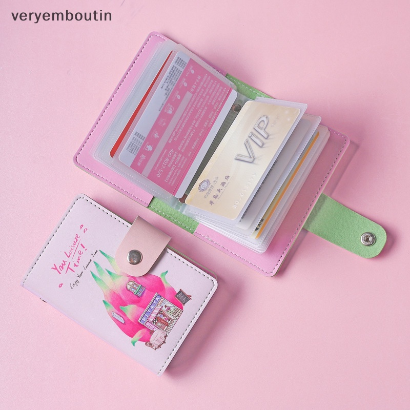 Ví Da PU 26 Ngăn Đựng Thẻ ID / Danh Thiếp Họa Tiết Động Vật / Trái Cây Sức Chứa Lớn