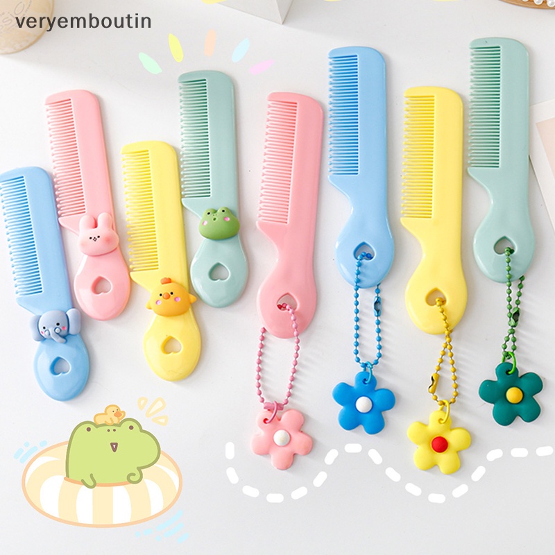 Lược Chải Tóc Mini Nhiều Màu Hình Hoa / Động Vật Hoạt Hình Dễ Thương Kích Thước Nhỏ Gọn Cho Bé Gái Mang Đi Du Lịch